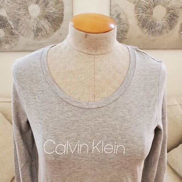 Calvin Klein Logo Long Sleeve Pajama Top - Picture 3 of 11